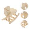 Chosertory Wooden Rocking Horse Model Rocking Horse Figurine for Living Room Entrance view 2
