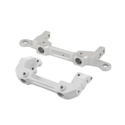 Rc Upgrade Spare Parts for Axial for SCX10 III AXI03007 1/10 Aluminum Front Rear Bumper Servo Mount Bracket Body Shell Column Mount RC Car Upgrade Parts(Silver)