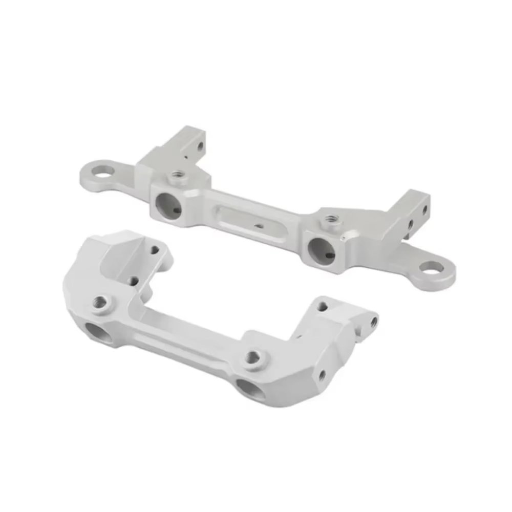 Rc Upgrade Spare Parts for Axial for SCX10 III AXI03007 1/10 Aluminum Front Rear Bumper Servo Mount Bracket Body Shell Column Mount RC Car Upgrade Parts(Silver)