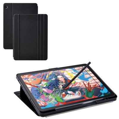 Elecom TB-WM11WVDBK Liquid Tab LCD Pen Tablet, Wacom MovinkPad 11 Exclusive Case, Shock Absorption, Angle Adjustment, 3 Levels, Drawing, Typing, Pen Storage, Black