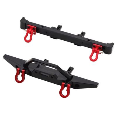 RC Parts Spare Parts for MN128 Metal Front and Rear Bumper with Tow Hook Set RC Crawler Car Off-Road Tracked Vehicles Parts and Accessories Upgrades Replacement Use