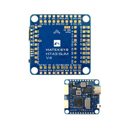 Mateksys H743 Slim V4 Flight Controller with Built-in OSD and MicroSD, FPV Multicopter RC Drone Control Board