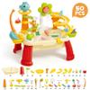 Ginwrek Play Sink, Funny Water Table for Toddlers 1-3, Electric Circulating Play Sink with Running Water & Multi- Features - Red view 2
