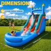 26ft Tropical Inflatable Water Slide with Pool, 100% Commercial Grade PVC Vinyl, Reinforced Strength Wet/Dry Fun, Front Load Entry for Easy Supervision, 950W Air Blower, Blue Castle Design view 2
