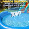 26ft Tropical Inflatable Water Slide with Pool, 100% Commercial Grade PVC Vinyl, Reinforced Strength Wet/Dry Fun, Front Load Entry for Easy Supervision, 950W Air Blower, Blue Castle Design view 4