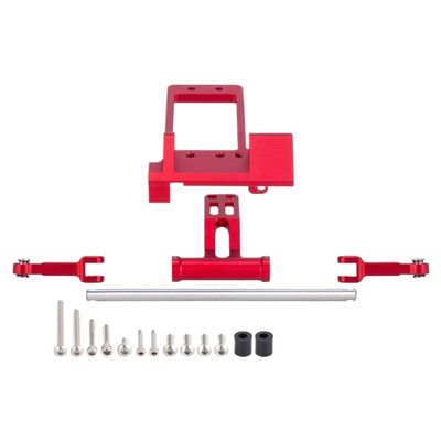 COMODO RC Crawler BAT Servo Mount 1/10 Scale CNC Aluminum with Hydraulic Steering Link Compatible with III Portal Axle Chassis(Red)