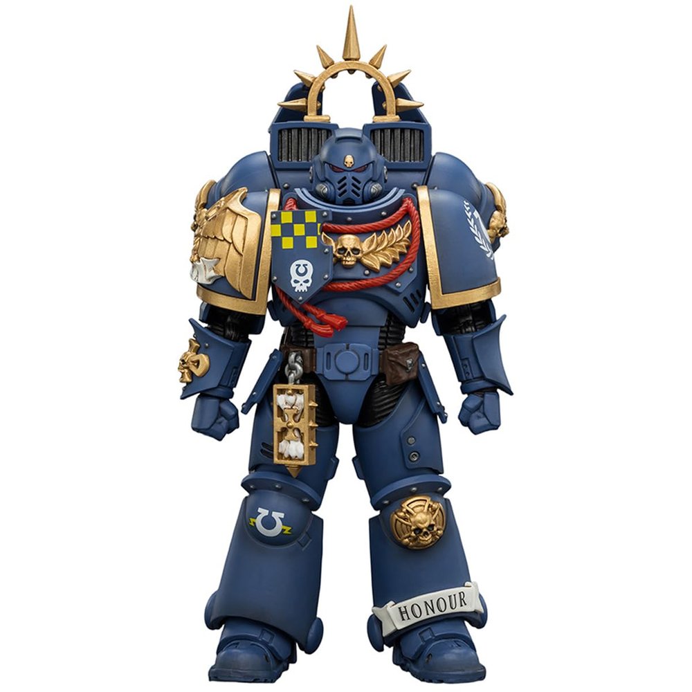 JOYTOY Warhammer 40K 1/18 Action Figure UltramarinesCaptain with Jump Pack and Relic Shield Collection Figure Posable Model Birthday Gifts 15Age+ JT04414