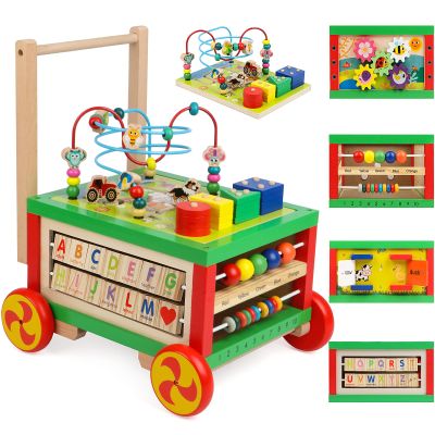 Wooden Activity Cubes 7-in-1 Montessori Toys for 1+ Year Old Boys Girls