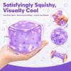 1Pcs Purple Ice Cube Squishy Stress Ball, Cube-Shape Hand Therapy Grip Ball view 2