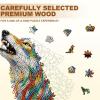Jigfoxy Wooden Puzzles for Adults, Wolf Jigsaw Puzzle with Unique Animal Shaped Pieces, Relaxing Brain Teaser Game, Birthday Gift for Family & Friends(M-12.3 * 10.2in-150pcs) view 3