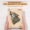 Jigfoxy Wooden Puzzles for Adults, Wolf Jigsaw Puzzle with Unique Animal Shaped Pieces, Relaxing Brain Teaser Game, Birthday Gift for Family & Friends(M-12.3 * 10.2in-150pcs) view 4