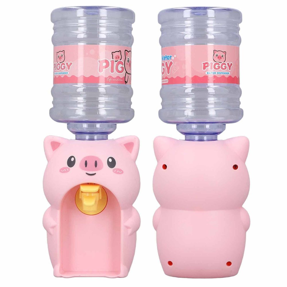 Omquot Pig Shaped Water Dispenser for Children, Mini Drinking Fountain for Children 3 Years and Old, Cute Cartoon Pig Design for Role Play and