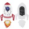 ZAWELIYO Cartoon Rocket Silent Wall Clock Kids Bedroom Decor Unique Childrens Gift Birthday Present with Swinging Pendulum for Home Office Nursery view 2