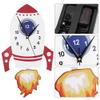ZAWELIYO Cartoon Rocket Silent Wall Clock Kids Bedroom Decor Unique Childrens Gift Birthday Present with Swinging Pendulum for Home Office Nursery view 4