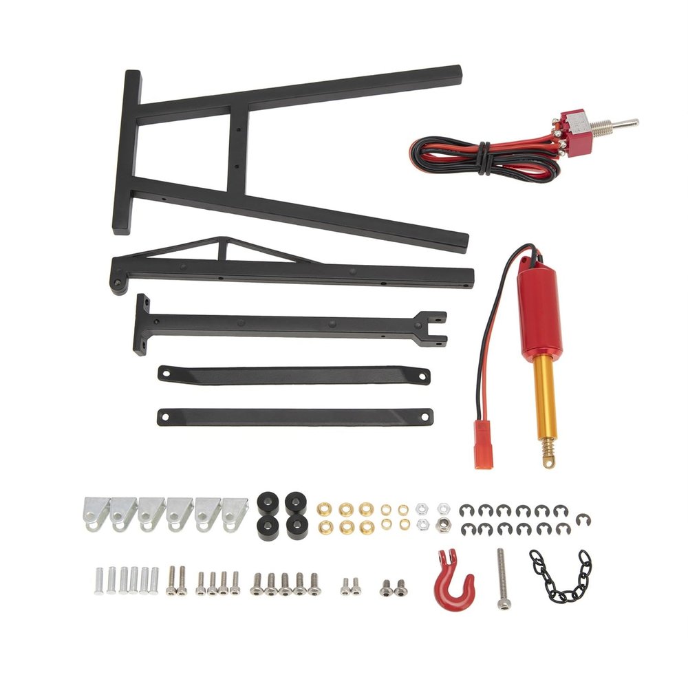 for RS RC Engine Hanger Electric Hoist Jack Simulation Model 1/10 Garage Series Car Decorations for 1/8(Black)