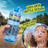 Made in USA Bubble Solution Refill with Wand 64oz Non Toxic Dye Free (1/2 Gallon), Kids Easy Grip Bottle Refill for Bubble Machine, Bubble Wands, Bubble Toys, Blue Bottle view 2