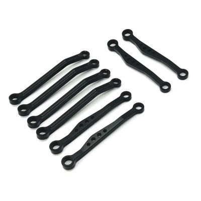 Rc Connecting Rod Compatible with WPL C64 1/16 RC Car Upgrade Parts Accessories Metal for Chassis Link Rod Pull Rod Set(Black)