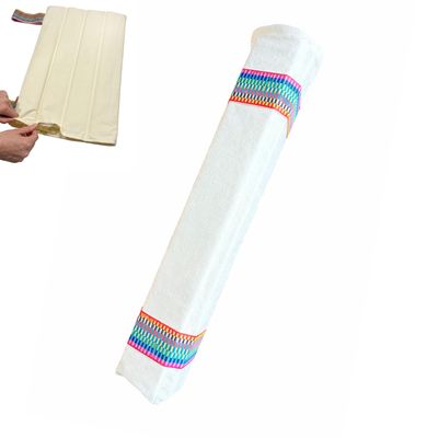 liwupro 4 Compartment Mahjong Rack Bag Protective Cover, Vibrant Colors with Traditional Weave Trim, for Mahjong Racks Accessory 20 Inch Storage Bags, Empty Mah Jong Bag Only (White)