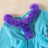 Aiwpstoin Infant Baby Girl Halloween Outfit Funny Monster Costume Furry Trim Fleece Romper Dress Matching Bag 2pcs Set (Blue, 0-3 Months) view 2