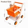 Wooden Baby Walker Shopping Cart for Toddlers, Orange Pretend Grocery Cart view 3