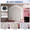 Kids Vanity Table Set with LED Mirror & Stool, Princess Makeup Dressing Table with Jewelry Storage, Toddler Vanity Table and Chair Set, Wooden Princess Makeup Desk Dressing Table for Girls - Pink view 4