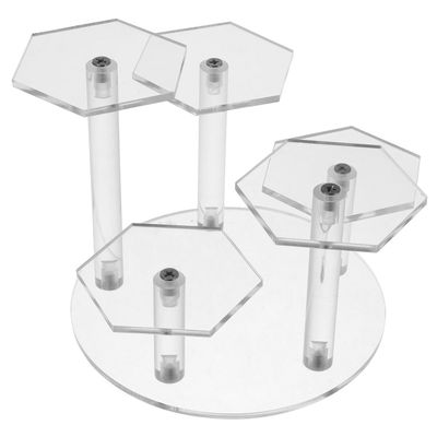 HONMEET Display Stand and Compact Structure Acrylic for Collectible Figures and Perfume with Hexagonal Shape , Exceptional Transparency for Windowsills and Countertops