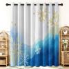 Blackout Kids Curtains for Bedroom Thermal Insulated Winter Landscape Snowflakes Curtains for Boys and Girls Grommet Top Window Treatment 2 Panels Drapes for Nursery, 52" W x 84" L, White view 1