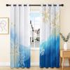 Blackout Kids Curtains for Bedroom Thermal Insulated Winter Landscape Snowflakes Curtains for Boys and Girls Grommet Top Window Treatment 2 Panels Drapes for Nursery, 52" W x 84" L, White view 2