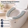 JISADER Cleanable Toilet Seat Cover, Universal Fit Padded Velvet Toilet Seat Cushion, Reusable Thickened Toilet Seat Pads for Comfort view 2