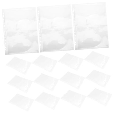 BESPORTBLE 40pcs A4 Stamp Album Pages for Binder Single-sided Pp Sleeves with Universal Fit, Easy Organization, and Design for Stamp Collecting and Photo Storage