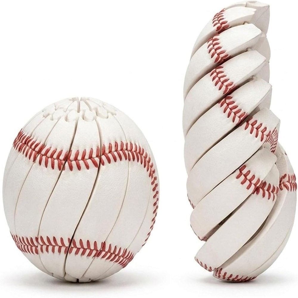 Baseball Fidget Ball, Softball Fidget Ball, Twist and Turn Sensory Puzzle Ball, Portable Handheld Stress Relief Desk Fidget Toy for Focus, Travel, Office & Classroom (Style B)