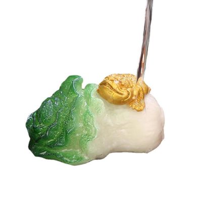 VRFTGHYJU Tea Pet Creative Color-Changing Resin Small Cabbage 9cm Tea Decoration Tea Set Accessories