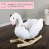 Rocking Horse - Swan Plush Ride on Toys with Seat and Handles - Wooden Rocking Horse for Kids 18 Months and Up - Baby Toys by Lil' Riders (White) view 3