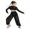 Zaldita Girls Race Car Driver Outfit Streetwear Hip Hop Dance Outfits Stage Performance Dancewear for Club Black 6 Years view 2