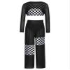 Zaldita Girls Race Car Driver Outfit Streetwear Hip Hop Dance Outfits Stage Performance Dancewear for Club Black 6 Years view 3