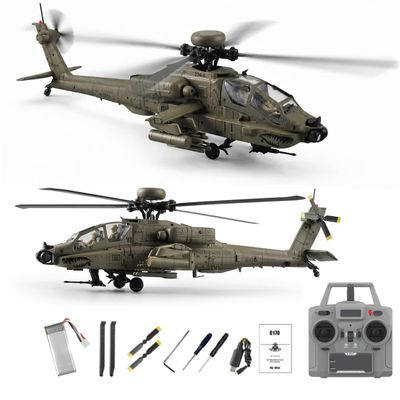 RC-ERA C170 AH-64D 1/48 Scale Apache RC Helicopter, Flybarless 6CH Aircraft