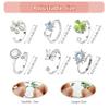 6Pcs Fidget Anxiety Rings for Women, Silvery Open Adjustable Spinner Rings for Anxiety, Stress Relief Rotating Rings with Butterfly Sun Star Flower Four-Leaf Clover Designs, Fidget Jewelry for Women view 2
