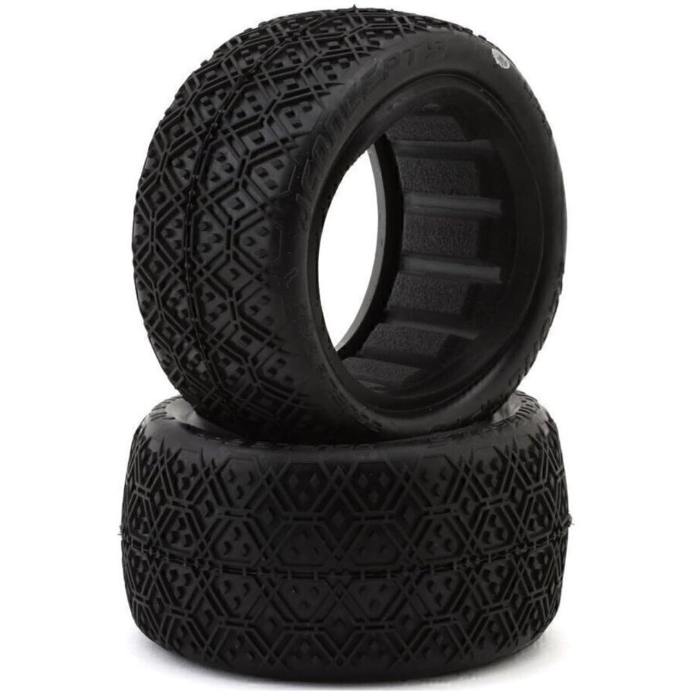 JConcepts 4140-06 Double Bar 2.2 inch Rear Buggy Off-Road Racing Tires (2) (Silver) 1/10 Scale 2WD RC Replacement Tire