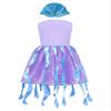 TiaoBug Girls Jellyfish Tutu Outfit Ocean Animal Themed Party Dress Up for Halloween Trick-or-Treating Purple 6 Years view 4