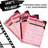 XOXO Parents Movie Night Bingo Cards, Reusable Supplies - RomCom view 4