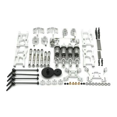 RC Car Upgrade Parts for WLtoys 144010 144001 144002 124017 124019 Rc Car Upgrade Parts Metal Retrofit 44T 27T Gear Drive Shaft 14 Pack(Silver)