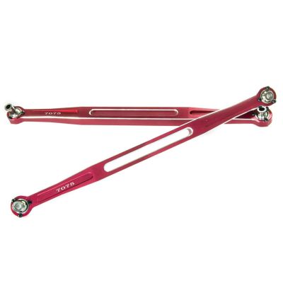 Rc Connecting Rod Compatible with Traxxas 1/5 for X-MAXX for WideMaxx 8S 1/6 for XRT 8S RC Car Parts 2pcs Metal Toe Links 202.5mm Link Rod Linkage 7897(Red)