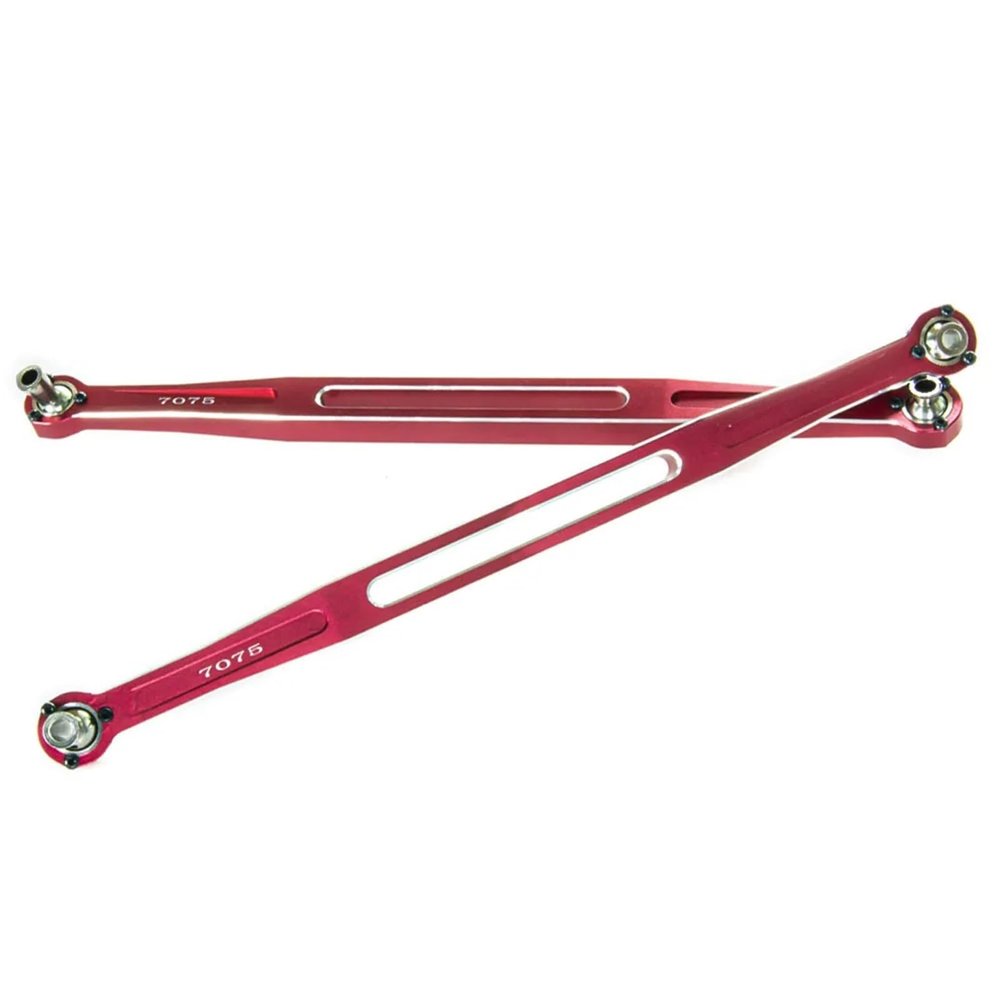 Rc Connecting Rod Compatible with Traxxas 1/5 for X-MAXX for WideMaxx 8S 1/6 for XRT 8S RC Car Parts 2pcs Metal Toe Links 202.5mm Link Rod Linkage 7897(Red)