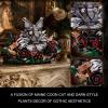 AOUHMN Maine Coon Cat & Black Rose Building Set, 1056PCS Gothic Flower Display Model, Unique Feline Floral Construction Kit for Halloween Home Decor, Holiday or Birthday Gift for Adults, Women or Her view 3