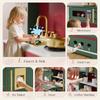 Play Kitchen Set, Kids Kitchen Playset with 21 Fun Accessories, Toy Kitchen with Realistic Appliances, Smart Storage, Wooden Play Kitchen for Kids, Gift for Ages 3+ (Green) view 2
