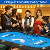 ECOTOUGE 8 Players Poker Table Foldable, Folding Poker Gaming Table, Blue view 2