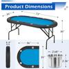 ECOTOUGE 8 Players Poker Table Foldable, Folding Poker Gaming Table, Blue view 3