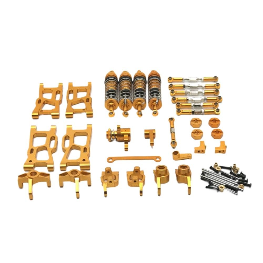 CasdsDtub Metal Modified Parts Compatible with 144010 144001 144002 124017 124019 Remote Control Car(Yellow)