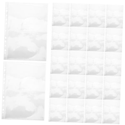 SWOOMEY Single-sided Stamp Album Pages for Stamp Collecting Storage and Display A4 for Collectors, 11-hole Loose-leaf Binder Inserts, 2-grid Card Sheets, 40 Pieces (4 Packs)