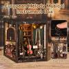 obzergem Book Nook Kit (European Melody Musical Instrument Box) DIY Miniature Wooden Puzzle, Vintage Book Room with LED Lighting, DIY Set for Adults view 3